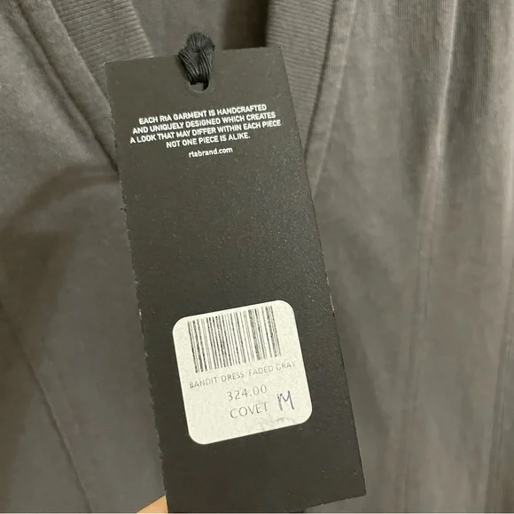 RtA Bandit Dress Jersey Knit Midi Faded Grey - Picture 10 of 12